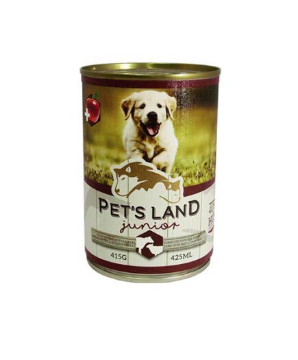 Pet s Land Dog junior kutyakonzerv marhamáj és bárányhús 24x415g